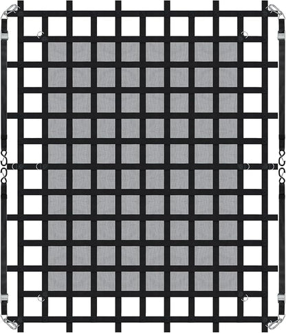 VEVOR Cargo Net with Mesh, 96 in x 81 in, Heavy Duty Truck Cargo Net-(WLL) 1,500lbs, 4 Adjustable Straps with Carabiners & S-Hooks, Truck Bed Cover for Trailer, Pickup, Boat, Jeep, SUV 6.75' x 8'