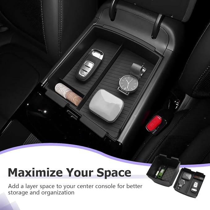 Center Console Organizer Compatible with 2025 2026 Hyundai Tucson Limited Hybrid/Tucson Plug-in Hybrid Accessories Storage Box Compartment Tray - ONLY Fit with Electronic Shift 2-Pack[NOT FOR SE/SEL]