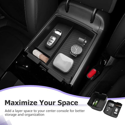 Center Console Organizer Compatible with 2025 2026 Hyundai Tucson Limited Hybrid/Tucson Plug-in Hybrid Accessories Storage Box Compartment Tray - ONLY Fit with Electronic Shift 2-Pack[NOT FOR SE/SEL]