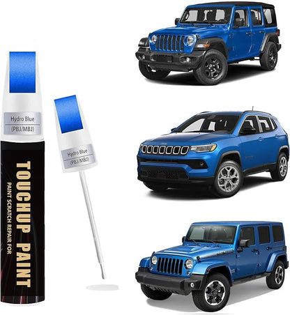 Hydro Blue(PBJ) Car Paint Touch Up Pen Compatible with JEEP, 2-In-1 Color Accurate Touch Up Car Scratch Repair Paint Match JEEP Series Automotive Scratch Remover for Nicks & Chips Repair