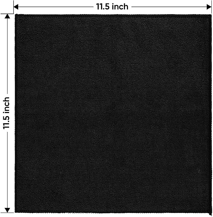 HOMEXCEL Black Microfiber Cleaning Cloth 20 Pack 11.5 x 11.5 inch Microfiber Towels for Cars Ultra Absorbent Car Washing Cloth Lint Free Streak Free Cleaning Rags for Car, Kitchen Window
