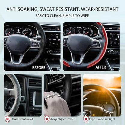 Steering Wheel Covers, 3PCs Leather Anti-Skid Clip on Car Steering Wheel Cover Protector Universal for Most Car Wheel, Beige