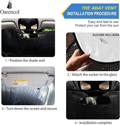 Funny Cat Car Windshield Sun Shade Cute Animal Foldable UV Ray Sun Visor Protector Sunshade to Keep Your Vehicle Cool (55" x 27.6")