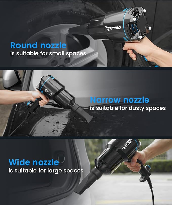 Air Cannon Car Dryer Blower -1300W Filtered Car Blower for Drying, 22000FPM / 90CFM Air Dryers, Blowers & Blades for Car Detailing, Washing, Cord 5M/16.4Ft Blower for Boat RV Motorcycle