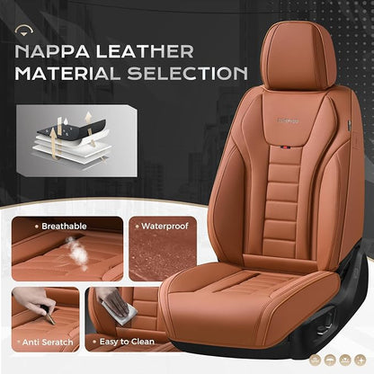 Coverado Car Seat Covers, Front Covers for Cars, Car Seat Cover Front Seats, Automotive Seat Cover, Waterproof, Leather Car Seat Cushion, Universal Interior Covers Seat Protectors for Most Cars