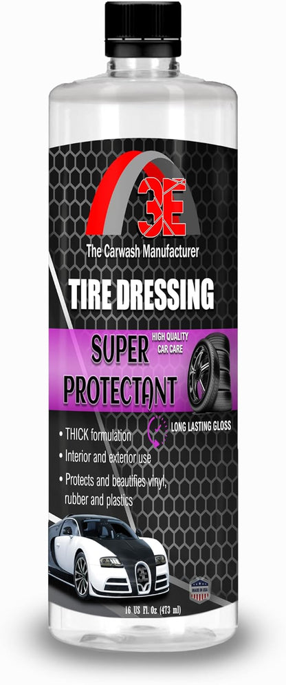 Tire Dressing, High Gloss Professional Tire Shine, Half Gallon, Long Lasting Wet Look, Non-Sling Formula (16 FL OZ)