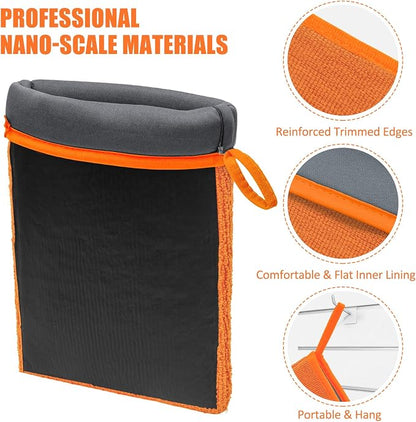 Windspeed 2Pack Clay Mitt, Microfiber Clay Bar Towel for Car Detailing, Medium Grade Bar Glove Auto Detailing (Orange)