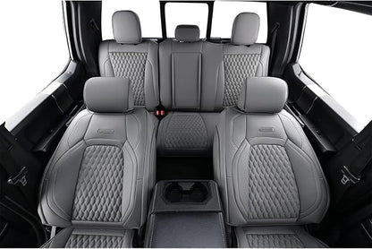 Coverado Gray Ford F150 Seat Covers Full Set, Car Seat Covers Waterproof Faux Leather Full Coverage Protector Pickup Truck Car Seat Cushion Cover Fit for 2015-2026 Ford F150, 2017-2026 F250 F350 F450