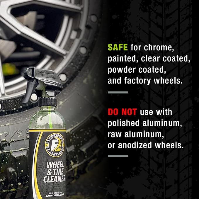 ExoForma Wheel & Tire Cleaner - Removes Built-Up Brake Dust, Dirt & Grime - Improves Dressing Performance - 2-in-1 Formula - Chosen by Pros (16 FL Oz)
