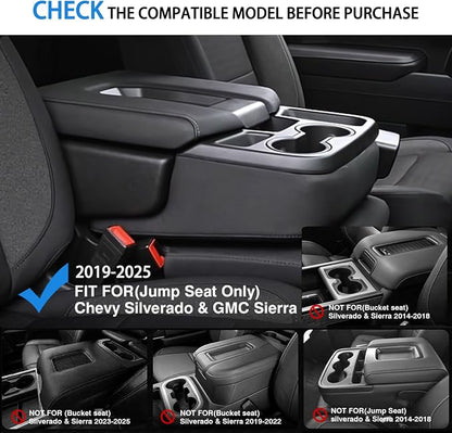 Autorder Center Console Hanging Organizer for 2019-2026 Chevy Silverado/GMC Sierra 1500 & 2020-2026 Chevrolet Silverado/Sierra 2500HD 3500HD Accessories - Split-Bench Folding Seat Only