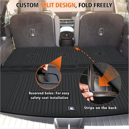 All Weather Car Floor Mats Cargo Liner with Backrest Mat for 2026 Hyundai Palisade 7&8 Seats Hybrid, TPE Rubber Liners Full Set Automotive Mats for 2026 Hyundai Palisade Accessories