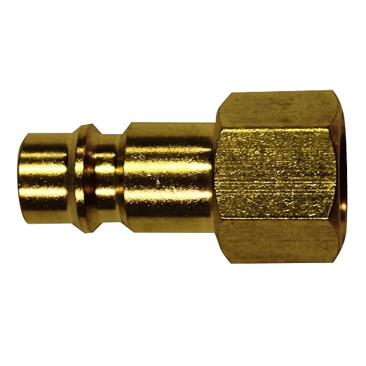 Milton Industries S-761 1/4" FNPT HIGHFLOWPRO V-Style/European Interchange Brass Air Plug Fitting (High Volume Low Pressure Application), Pack of 2