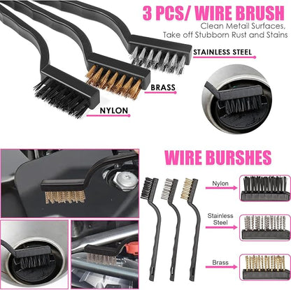 Windshield Cleaner Tool, 17Pcs Pink Car Interior Cleaning Kit, Detailing Kit Cleaner, Detailing Brush, Cleaning Gel, Inside Cleaning Supplies Accessories for Women Girl Gift