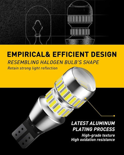AUXITO 912 921 LED Bulbs for Backup Reverse Light Bulbs, 42-SMD 6000K Ultra Bright White, Non-polarity 906 W16W T15 921 LED Bulb Direct Back Up Light Replacement Lamp, Pack of 2