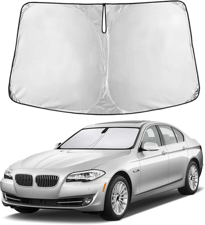 EcoNour Windshield Sunshade Compatible for BMW 5 Series 525i 520i 528i 530i 535d 535i 550i Series 2011-2014 2015 2016, Sun Visor for Window Sun Shade Cover, UV Protector, Car Accessories