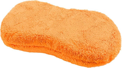 Car Wash Sponge, Large Microfiber Applicator Pad Non-Scratch Detailing Foam, Extra Absorbent Cleaning Sponge Universal Washing Supplies for Cars Trucks Motorcycles (Orange)