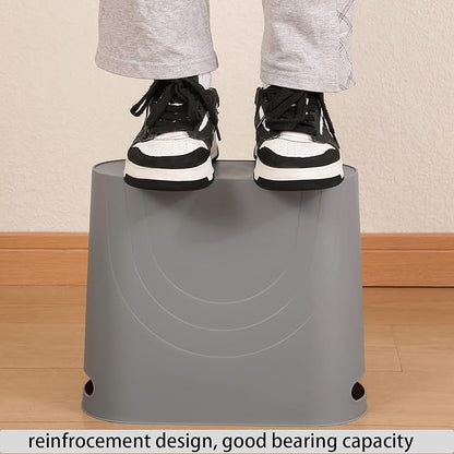 zoocatia Small Trash Can Garbage Can Container Bin with Handles 3 Gallons Plastic Wastebasket for Bathrooom, Bedroom, Office, Kitchen, Laudry Room, Dorm Room - Black + Grey