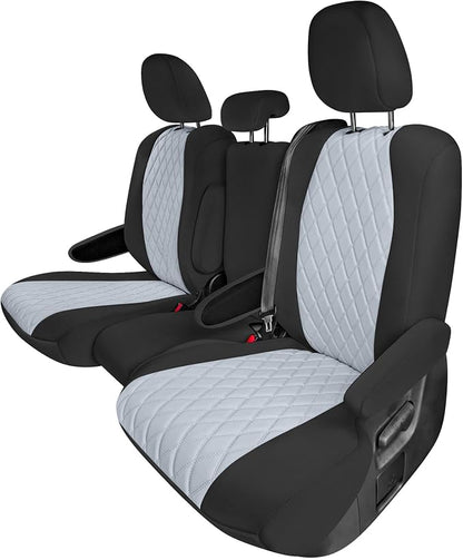 FH Group Custom Fit Car Seat Covers Specifically Made for Toyota Sienna 2011-2020, Car Seat Cover 2nd Row Set, 8 Seater Automotive Seat Covers in Gray Neoprene, Waterproof and Washable Seat Covers