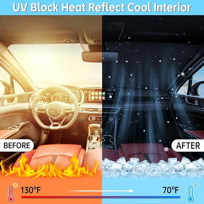 Windshield Sun Shade Compatible with Kia K5, GT-Line, GT, Sedan 2021-2026 Foldable Sun Visor Protector Blocks UV Rays Sunshade for K5 Interior Accessories