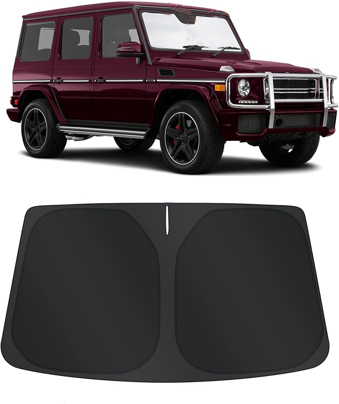TINGLU Sun Shade for Mercedes Benz G W463 G550 G55 G63 G65 1990-2018(Not for 2019-2021 Mercedes Benz G Class) Accessories Windshield Sun Shade Window Shade UV Rays Protection Sun Visor Cover