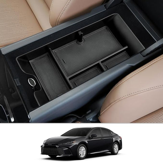 CDEFG for 2025 2026 Camry Center Console Organizer Accessory Tray for 2025 2026 Toyota Camry XSE XLE SE LE Accessories Middle Console Organizer Armrest Tray Storage Box