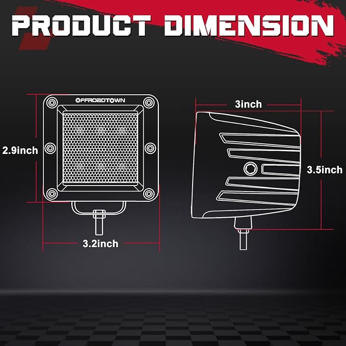 LED Cubes, OFFROADTOWN 3inch 120W CREE LED Pods Driving Lights Cubes Ditch Light Off Road Lights Reverse Light for Truck Pickup UTV ATV SUV Boat 4x4 Car - Diffusion Beam