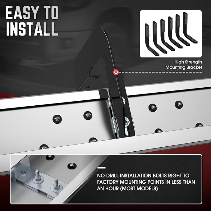 DNA Motoring 6.5" Flat Running Boards Side Step Nerf Rails Bars Compatible with 99-16 Ford F250SD F350SD F450SD Standard Cab, STEPB-U-F25099-T1-S