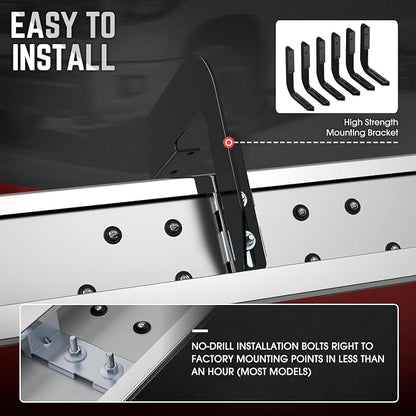 DNA Motoring 6.5" Flat Running Boards Side Step Nerf Rails Bars Compatible with 99-16 Ford F250SD F350SD F450SD Standard Cab, STEPB-U-F25099-T1-S