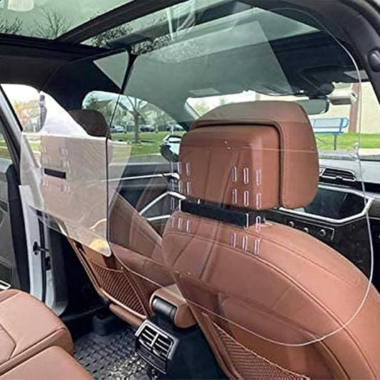 Car Taxi Partition Sneeze Guard, Transparent Plexiglass Barrier with Hook and Loop Strap Acrylic Partition Isolation Protective Shield
