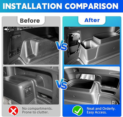 Trunk Organizer Fits for 2010-2024 Toyota 4Runner 5-Seat 2nd Row Trunk Storage Box No-Drill Compatible with 4Runner Accessories (Hetero+Hidden+Hanging+Pair, 5PCS)