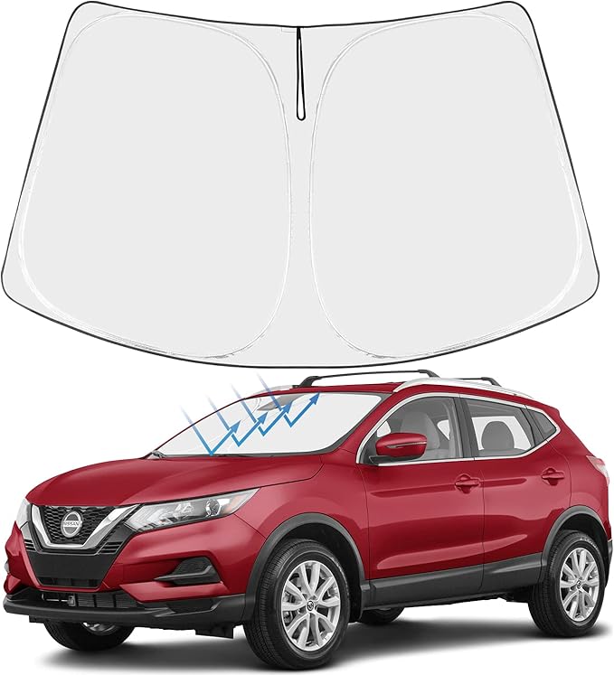 Proadsy Windshield Sun Shade Custom Fit Nissan Rogue 3rd Gen.(Not for Rogue Sport) 2021-2026 4-Layer Foldable Front Sunshade Protector Sun Visor Blocks UV Rays Keep Car Cooler Accessories