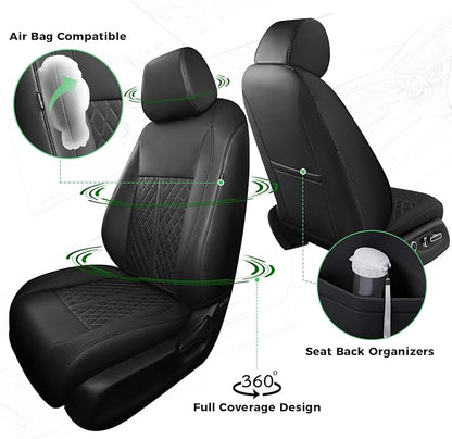 for Honda Civic Leather Seat Covers, Hatchback Sport LX 2022-2026, Custom Fit Car Seat Cover Full Set, Waterproof Accessories, Black (60/40 Split Benches-W/O Rear Armrest)