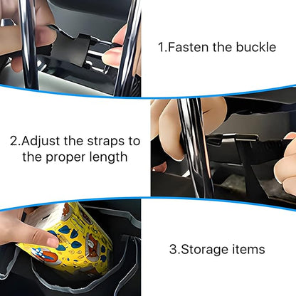 Car Trunk Organizer, Waterproof Backseat Hanging Large Storage with Adjustable Straps, Collapsible Cargo Bag with 4 Pockets, Car Interior Accessories for Truck, SUV, MPV (Black)