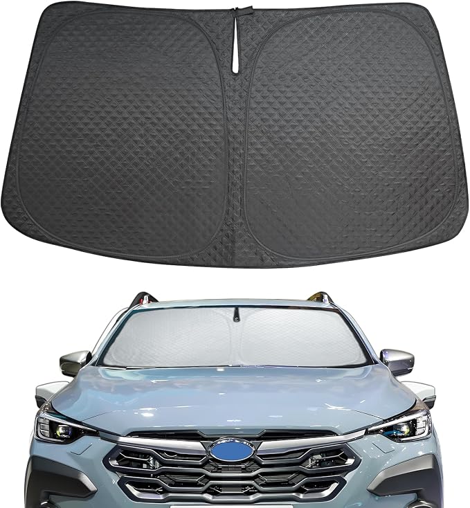 Car Windshield Sun Shade 5 Layers Thick for Subaru Crosstrek SUV 2018-2024 2025-5-Layer Bubble Foldable Thicken Front Window Sunshade Sun Visor Protection Accessories - Blocks Heat & UV Rays Keep