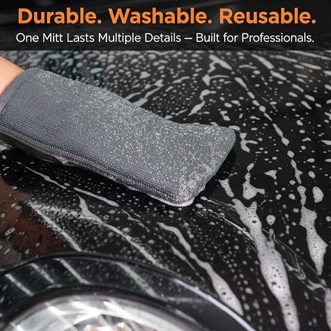 Premium Clay Mitt for Car Detailing – Advanced Grade Clay Bar Glove Removes Overspray, Water Spots, Iron & Rail Dust | Fast, Reusable, Scratch-Free