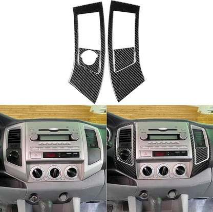 NVCNX Real Premium Carbon Fiber for Toyota 2nd Gen Tacoma Accessories 2005-2011 2006 2007 2008 2009 2010 Car Dash Center Air Vent Panel Cover Interior Trim Thick Overlay Sticker Decal 4PCs - Style D