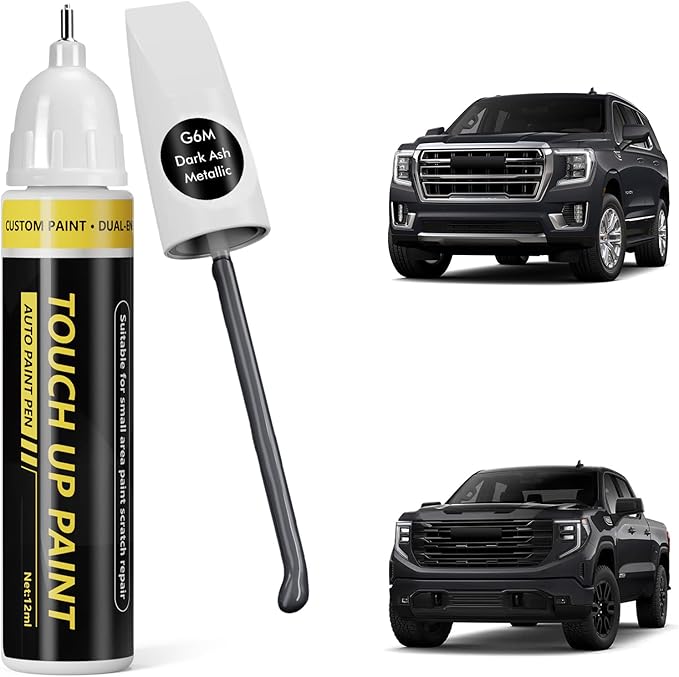 (Dark Ash Metallic (G6M) Car Touch Up Paint for GMC, Car Paint Scratch Repair Kit, Quick & Easy Solution, 2 in 1 Scratch Remover Pen with Color-Matched