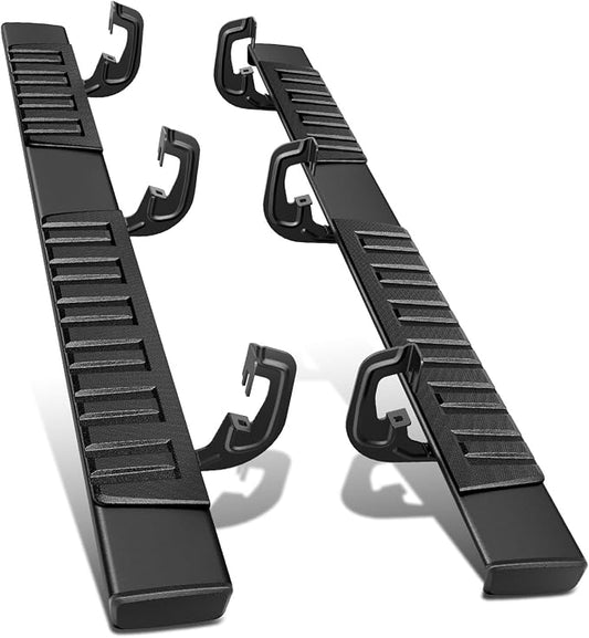 DNA Motoring 6 Inches Running Boards Compatible with 07-19 Silverado/Sierra 2500HD 3500HD Extended Cab, Aluminum Extruded Step Bars, STEPB-ZTL-8018-ALBK