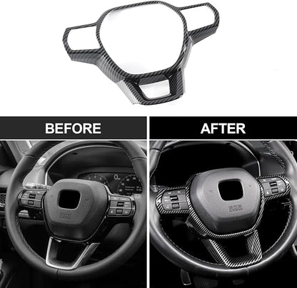 14 Pcs Carbon Fiber Interior Kit Compatible with 2022-2026 11th Gen Honda Civic, AC Air Vent Cover Steering Wheel Cover Gear Shift Panel Cover Inner Door Handle Cover