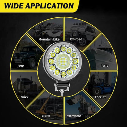 Round LED Work Lights for Tractor, Driving Fog Off Road Lights 4 Inch 123W for Motorcycles Jeep Trucks Pickup Golf Cart SUV ATV UTV 4x4 Van Camper 20Pack