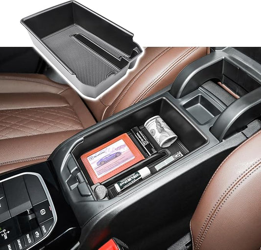 RUNROAD Center Console Organizer Tray Compatible with BMW X3 G01 2018-2024 and for BMW X4 G02 2019-2025 Accessories, Insert Secondary Storage Box Armrest Tray Console Organizer (Black)