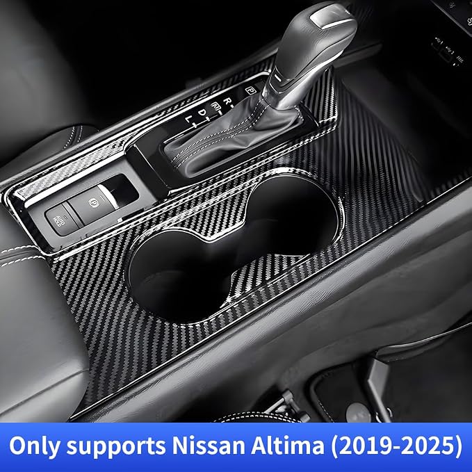 Car Center Console Gear Shift Panel Trim Cover for Nissan Altima 2019 2020 2021 2022 2023 2024 2025 2026 Auto Interior Decorations Accessories Central Control Protection Carbon Fiber Style Kit
