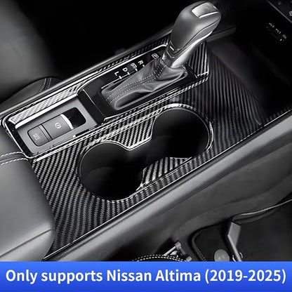 Car Center Console Gear Shift Panel Trim Cover for Nissan Altima 2019 2020 2021 2022 2023 2024 2025 2026 Auto Interior Decorations Accessories Central Control Protection Carbon Fiber Style Kit