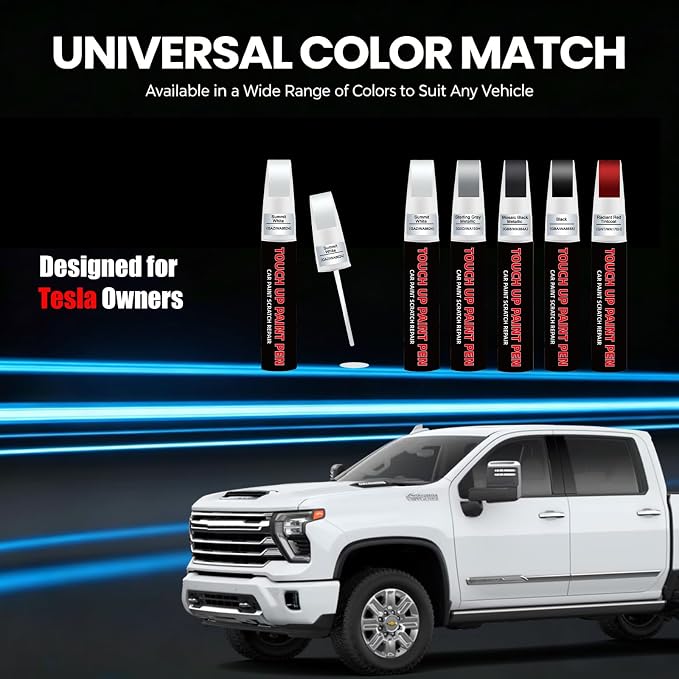 Summit White(GAZ/WA8624) Car Touch Up Paint for Chevy 2-in-1 Car Scratch Repair Pen with Fine Tip&Brush, DIY Color-Code Matched Auto Paint for Small Rock Chips Door Scratches Paint Nicks Bumper Marks