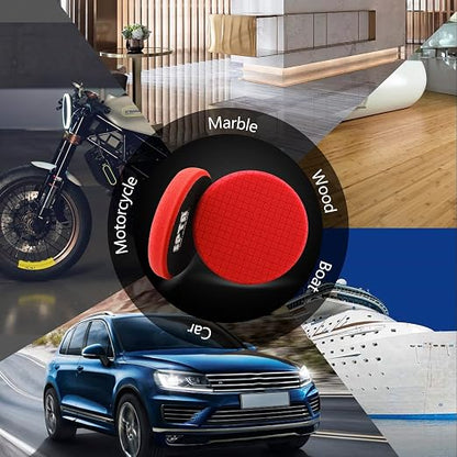 Red T10 Ultra-Fine Finishing Foam Polishing Pads, SPTA 1Pcs 5.5 Inch Face for 5 Inch 125mm Backing Plate Compound Buffing Sponge Pads for Car Buffer Polisher Compounding, Polishing and Waxing-FPTSS5R
