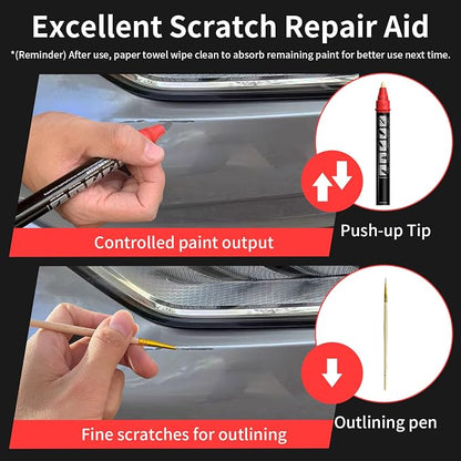 Carhoo A68 Platinum Gray Touch Up Paint Compatible with BMW, Genuine Custom Color Car Touch Up Paint, With Pen Tip & Fine Brush - 0.56 Fl Oz(16ml)
