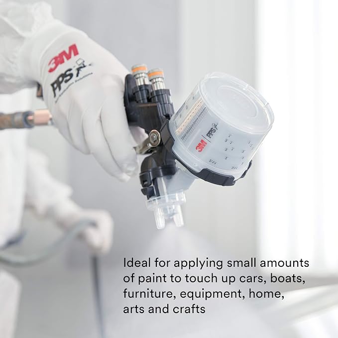 3M PPS 2.0 Spray Gun Cup, Lids and Liners Kit, 26328, Micro, 3 Ounces, 125-Micron Filter, Use for Cars, Furniture, House and More, 1 Mini Paint Cup, 50 Micro Liners, 50 Lids, 32 Sealing Plugs