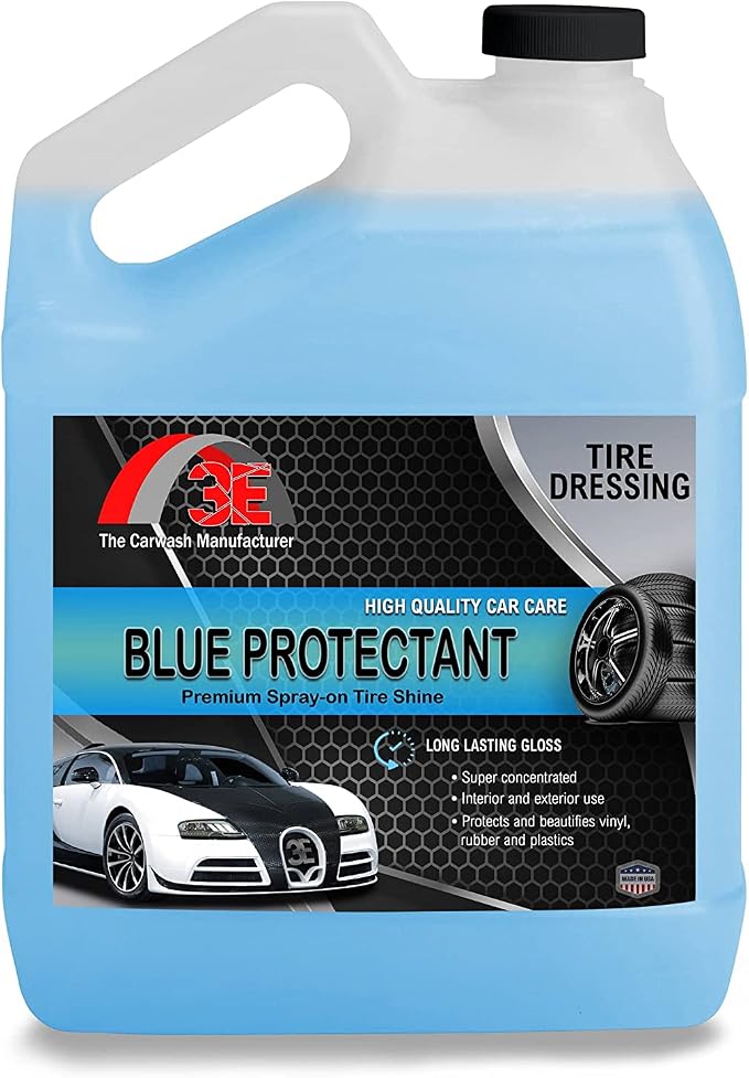 Blue Protectant Premium Spray-on Tire Shine, High Tire Shine Sprayable Dressing and Protectant For Tires, Trim, Rubber and Plastic, Long Lasting Premium Dressing 1 Gallon (128 oz)