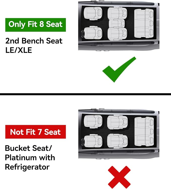 3W Floor Mats & Trunk Mat for Toyota Sienna 2021-2026 LE/XLE(Only for 8 Seat), TPE All Weather Custom Fit Floor Liner for Sienna 1st, 2nd and 3rd Row and Cargo Mat, Black