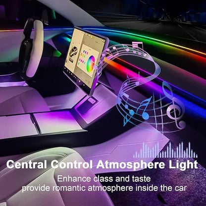 Tlyard Center Console LED Strip Lights for Tesla Model 3 2017-2023, Plug-and-Play, Ambient Light with Human Sensor, Center Console Dashboard Inside Car Lighting Decorations